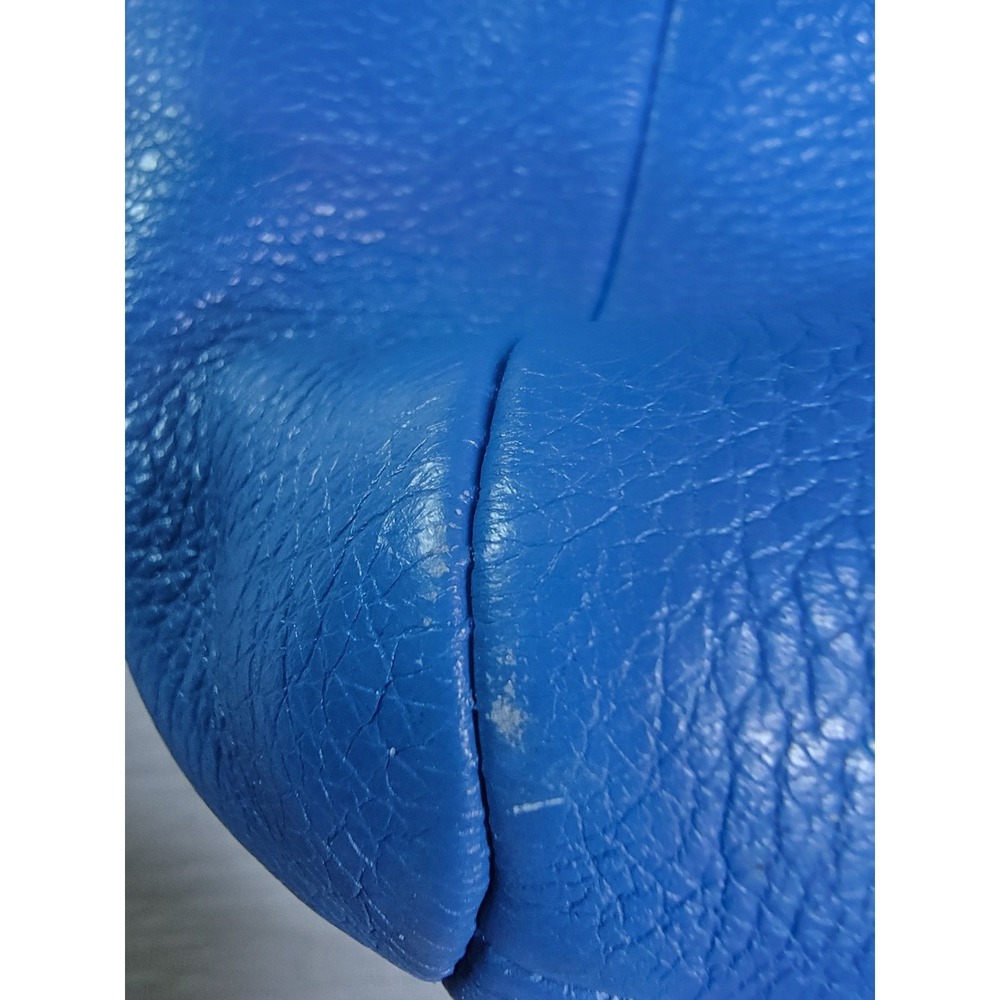 Coach Kelsey Satchel Cobalt Blue Pebbled Leather Crossbody Handbag Medium - Picture 11 of 14
